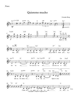Quiereme Mucho - Oboe