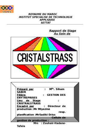 rapport de stage cristal strass