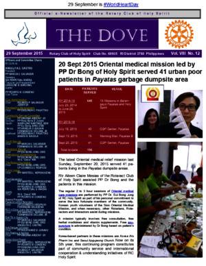 RC Holy Spirit the Dove Vol VIII No 12 Sept 29, 2015