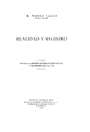 Realidad Y Registro - Rafael Nuñez Lagos