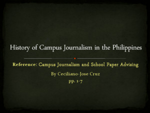 A Brief History of Campus Journalism in the Philippines
