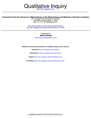 Rogan Kock 2005 Methodology and Methods of Narrative Analysis