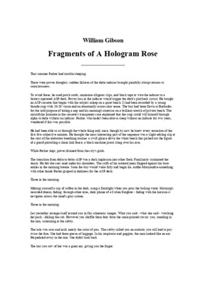 00714 Fragments of a Hologram Rose - William Gibson (1977)pdf