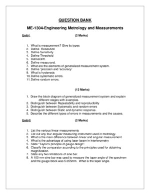 009017 Engineering Metrology and Measurements