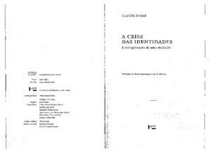 A Crise Das Identidades - A Interpretação de Uma Mutação - Claude Dubar