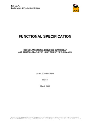 Sample - HV Metal Enclosed Switchgear Functional Specification