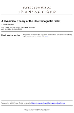 A Dynamical Theory of the Electromagnetic Field