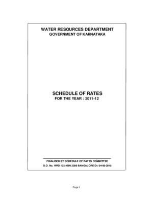 Schedule of Rates 2012