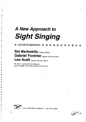 A New Approach to Sight Singing[1]