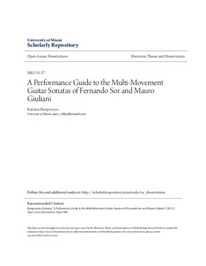 A Performance Guide to the Multi-Movement Guitar Sonatas of sor & giuliani