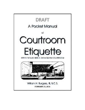 A Pocket Manual of Courtroom Etiquette (First Draft)