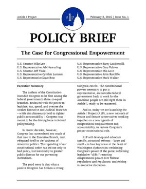 A1P Issue No 1 - The Case for Congressional Empowerment