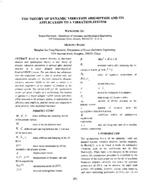 Semorg IMAC XVI 16th Int 160906 on Theory Dynamic Vibration Absorption Its Application Vibration