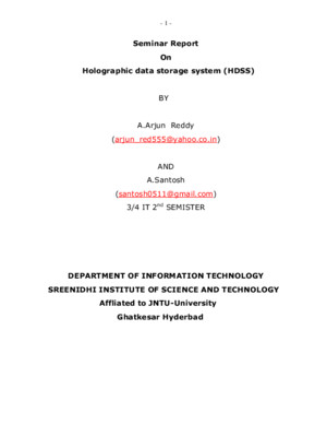 Seminar Report on Holographic Data Storage System (HDSS)