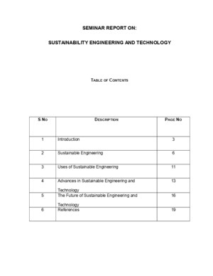 Seminar Report on Sustainability Engineering and Technology