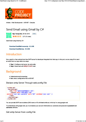 Send Email Using Gmail by C# - CodeProject