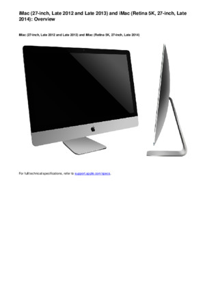 Service Manual IMac 27-Inch, Late 2012 and Late 2013 and IMac Retina 5K, 27-Inch, Late
