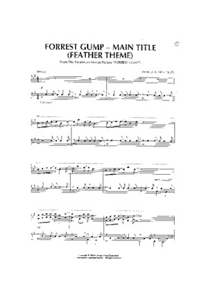 (Sheet Music - Piano) Alan Silvestri - Forrest Gump Main Title (Feather Theme)