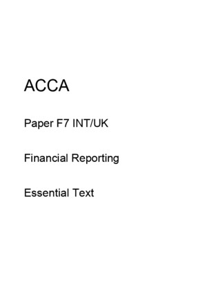 ACCA F7 Essential Text 2012