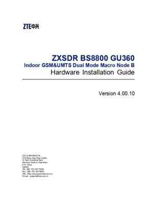 sjzl20092825-ZXSDR BS8800 GU360 (V40010) Hardware Installation Guidepdf