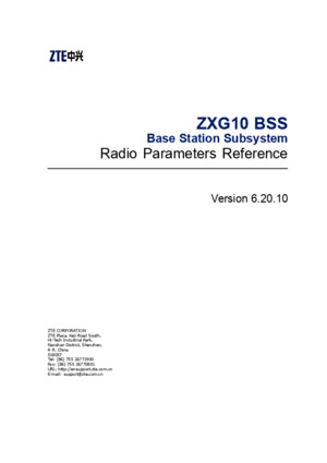 Sjzl20094798-ZXG10 BSS (V62010) Radio Parameters Reference