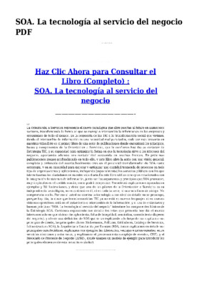 SOA La Tecnologia Al Servicio Del Negocio PDF