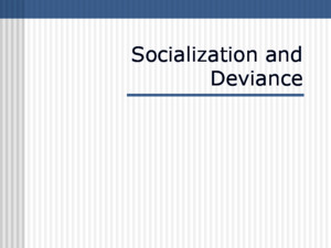 Socialization and Deviance Found on the Web