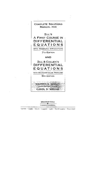 solucionario ecuaciones diferenciales dennis zill 7ma edicion