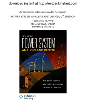 Solution Manual for Power System Analysis and Design, 5th Edition pdf