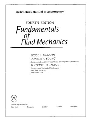 Solutions Manual Fundamentals of Fluid Mechanics 3Rd and 4Th Edition