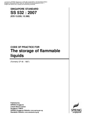 SS 532-2007 the Storage of Flammable Liquids