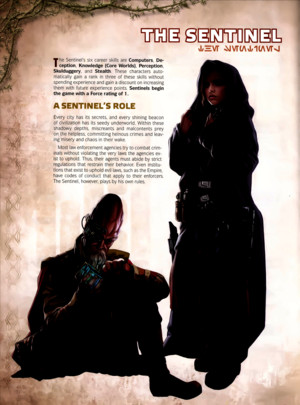 Star Wars RPG - Force and Destiny - Career Folio - Sentinel
