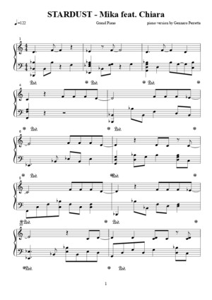 Stardust - Mika Feat Chiara (Score Piano Version by Gennaro Perretta]