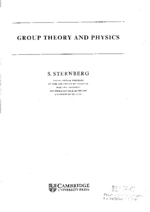 Sternberg s - Group Theory and Physics Cup 1994