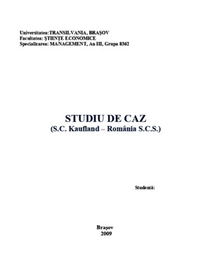 Studiu de Caz SC Kaufland - Romania SCS