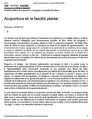Acupuntura en La Fascitis Plantar _ Acupuntura Médica Sabadell