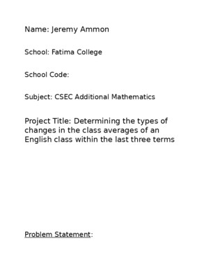 Additional Mathematics SBA