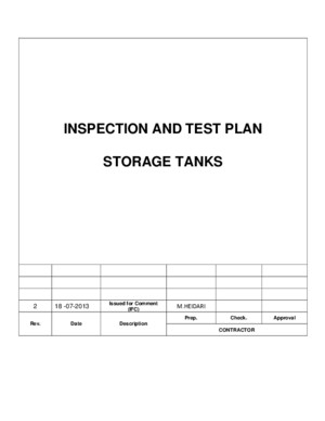 Tank Erection Itp & Org Chart