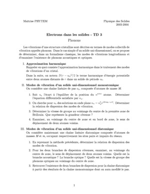 TD3 Electrons Dans Les Solides (Phonons)