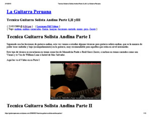 Tecnica Guitarra Solista Andina Parte I,II YIII _ La Guitarra Peruana