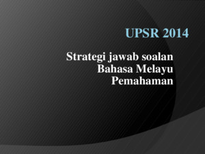 Teknik Menjawab Kertas 1 Bahasa Melayu UPSR