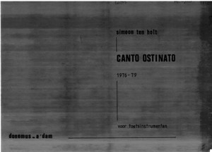 Ten Holt, Simeon -- Canto Ostinato - Sheetmusic - Minimal Music - Only Piano - Scan