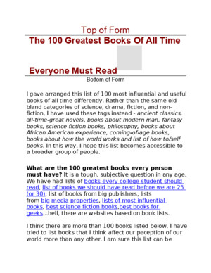 The 100 Greatest Books of All Time Everyone Must Read