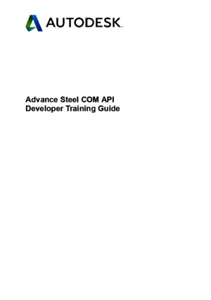 Advance Steel COM API Developer Training Guide