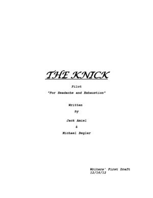 The KNICK Pilot by Jack Amiel & Michael Begler