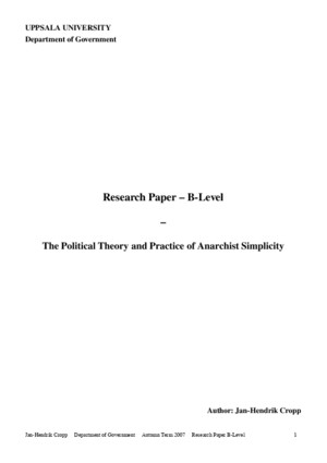 The Political Theory and Practice of Anarchist Simplicity