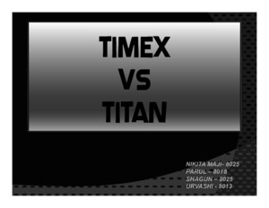 Titan vs Timex