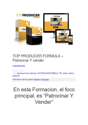 TOP PRODUCER FORMULA – Patrocinar Y vender
