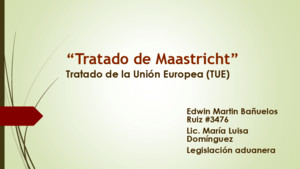 Tratado maastrich o tratado de la UE