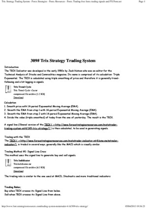 Trix Strategy Trading System - Forex Strategies - Forex Resources - Forex Trading-Free Forex Trading Signals and FX Forecast